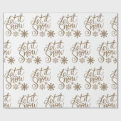 Laat het gouden omslagpapier sneeuwen cadeaupapier (Vlak)