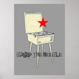 Laat het grijze Poster van de naald achter