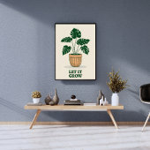 Laat het groeien - Minimalistisch Monstera Plant P Poster