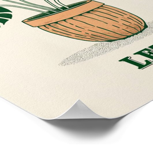 Laat het groeien - Minimalistisch Monstera Plant P Poster (Hoek)