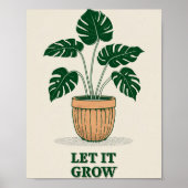 Laat het groeien - Minimalistisch Monstera Plant P Poster (Voorkant)