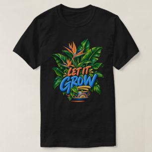 Laat het groeien Tropische Paradijsvogel Botanisch T-shirt