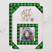 Laat het groene buffel van de sneeuw de Fotovakant Feestdagenkaart (Voorkant / Achterkant)