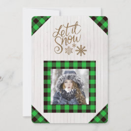 Laat het groene buffel van de sneeuw de Fotovakant Feestdagenkaart