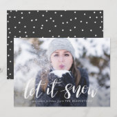 Laat het handgeschreven feestdag sneeuwen | Foto Feestdagenkaart (Voorkant / Achterkant)