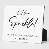 Laat het handschrift Tabletop Plaque met Easel los Fotoplaat (Zijkant)