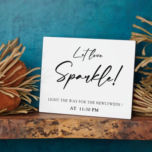 Laat het handschrift Tabletop Plaque met Easel los Fotoplaat (Zijkant)