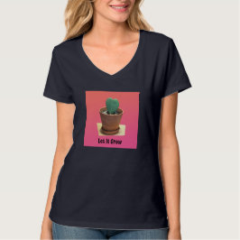Laat het hartvormige cactus groeien t-shirt