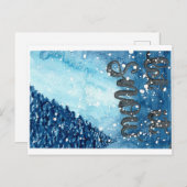 Laat het het originele sneeuwen waterverf feestdagenkaart (Voorkant / Achterkant)
