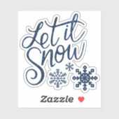 Laat het Icy Blue Contour sneeuwen Sticker (Vel)