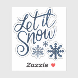 Laat het Icy Blue Contour sneeuwen Sticker