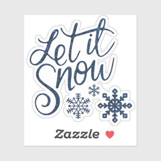 Laat het Icy Blue Contour sneeuwen Sticker (Vel)