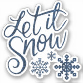 Laat het Icy Blue Contour sneeuwen Sticker (Voorkant)