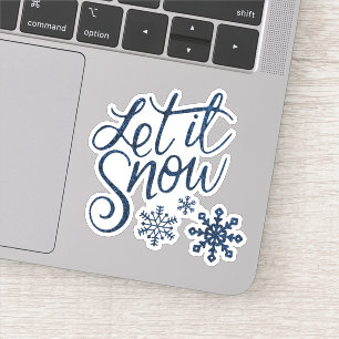 Laat het Icy Blue Contour sneeuwen Sticker