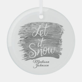 Laat het in Faux Silver de Naam van de Douane van Glas Ornament