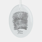 Laat het in Faux Silver de Naam van de Douane van  Glas Ornament (Voorkant links)