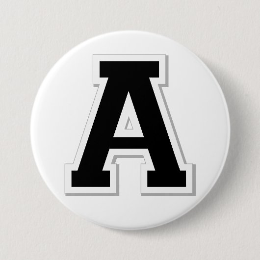 Laat het Initiaal Letter A in Black Button doorlop (Voorkant)