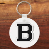 Laat het Initiaal Letter B in zwart Sleutelhanger  (Voorkant)