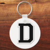 Laat het Initiaal Letter D uit in zwart Sleutelhan Sleutelhanger (Voorkant)