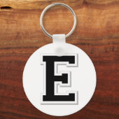 Laat het Initiaal Letter E uit in zwart Sleutelhan Sleutelhanger (Voorkant)