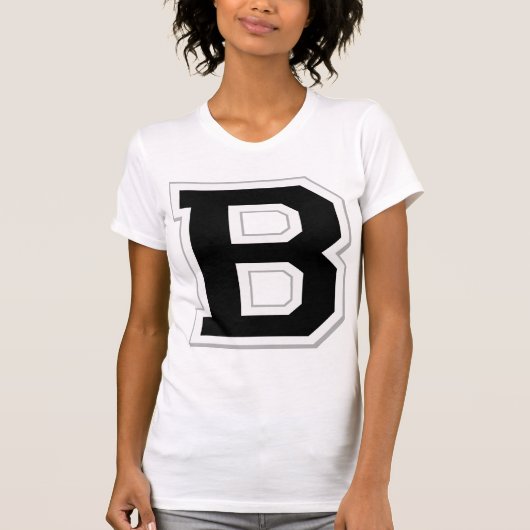 Laat het Initiaal met Letter B Black Women's T-shi T-shirt (Voorkant)