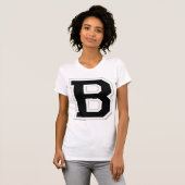 Laat het Initiaal met Letter B Black Women's T-shi T-shirt (Voorkant volledig)