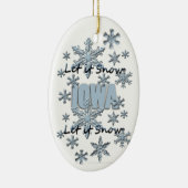 Laat het Iowa kerstversiering sneeuwen Keramisch Ornament (Rechts)