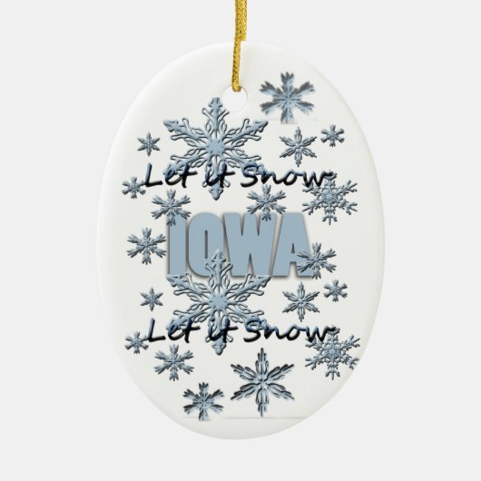 Laat het Iowa kerstversiering sneeuwen Keramisch Ornament (Voorkant)