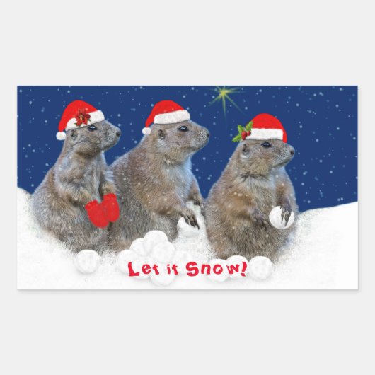 Laat het Kerst sticker sneeuwen (Voorkant)