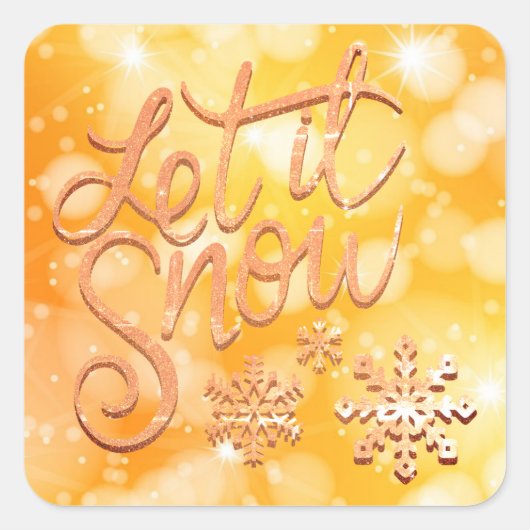 Laat het Kerst sticker sneeuwen (Voorkant)
