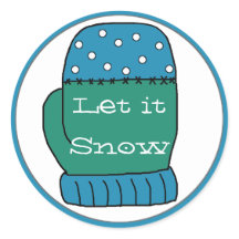 Laat het Kerst stickers sneeuwen