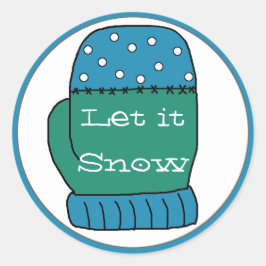 Laat het Kerst stickers sneeuwen