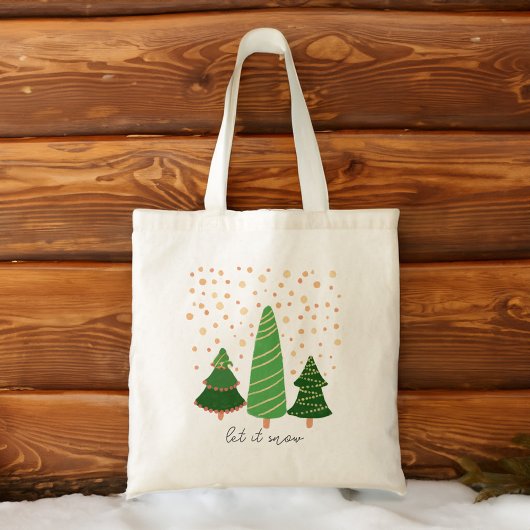 Laat het kerstcadeaus voor haar sneeuwen tote bag