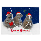 Laat het kerstcadeautje Sneeuwen Large Cadeautasje (Achterkant)