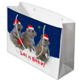 Laat het kerstcadeautje Sneeuwen Large Cadeautasje (Achterkant Gekanteld)