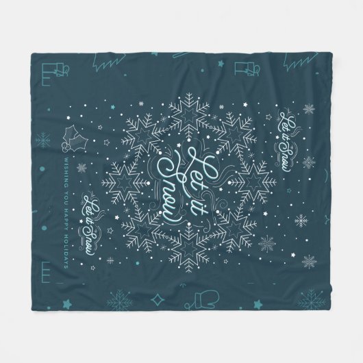 Laat het kerstfeest doorsneeuwen fleece deken (Voorkant (Horizontaal))