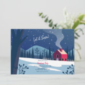 Laat het kerstfeest sneeuwen kaart (Staand voorkant)