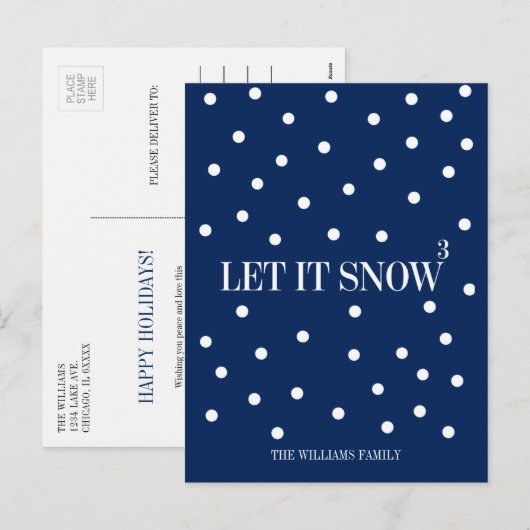 Laat het kerstfeestdag Briefkaart sneeuwen (Voorkant / Achterkant)
