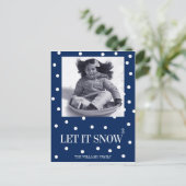 Laat het kerstfeestdag-foto-Briefkaart sneeuwen Feestdagenkaart (Staand voorkant)