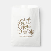 Laat het kerstfeestfeest Sneeuwen Favor Bag Bedankzakje (Voorkant)