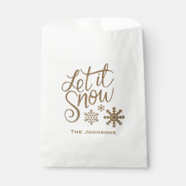 Laat het kerstfeestfeest Sneeuwen Favor Bag Bedankzakje