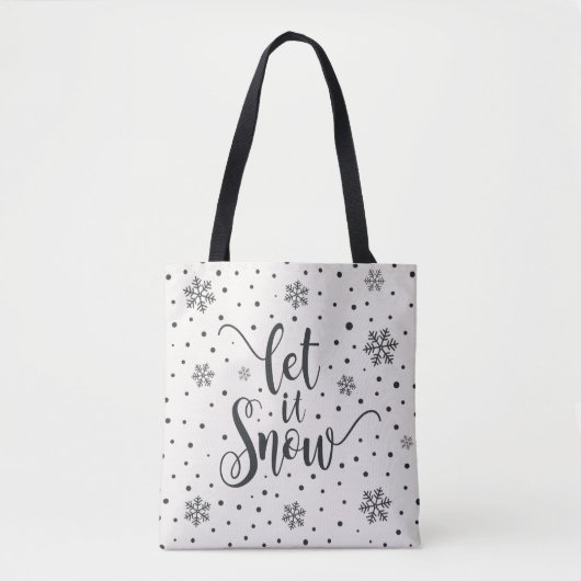 Laat het kerstkalligrafie sneeuwen | CANVAS TAS (Voorkant)