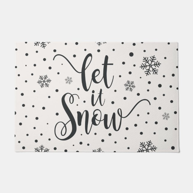 Laat het kerstkalligrafie sneeuwen | Deuren Deurmat (Voorkant)