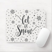 Laat het kerstkalligrafie sneeuwen | Mousepad Muismat (Met muis)