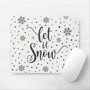 Laat het kerstkalligrafie sneeuwen Mousepad Muismat