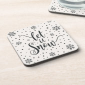 Laat het kerstkalligrafie sneeuwen | ONDERZETTER (Linkerzijde)