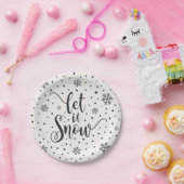 Laat het kerstkalligrafie sneeuwen | Papieren Bord (Feest)