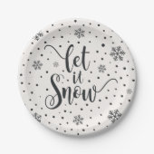 Laat het kerstkalligrafie sneeuwen | Papieren Bord (Voorkant)