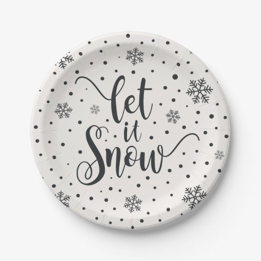 Laat het kerstkalligrafie sneeuwen | Papieren Bord (Voorkant)