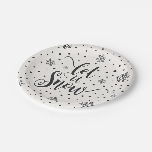 Laat het kerstkalligrafie sneeuwen | Papieren Bord (Gekanteld)